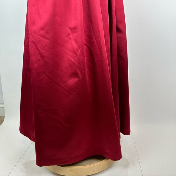 Jessica McClintock x Cache 90’s Vintage Crushed Velvet Satin Skirt Dress Size 10 - Picture 8 of 15